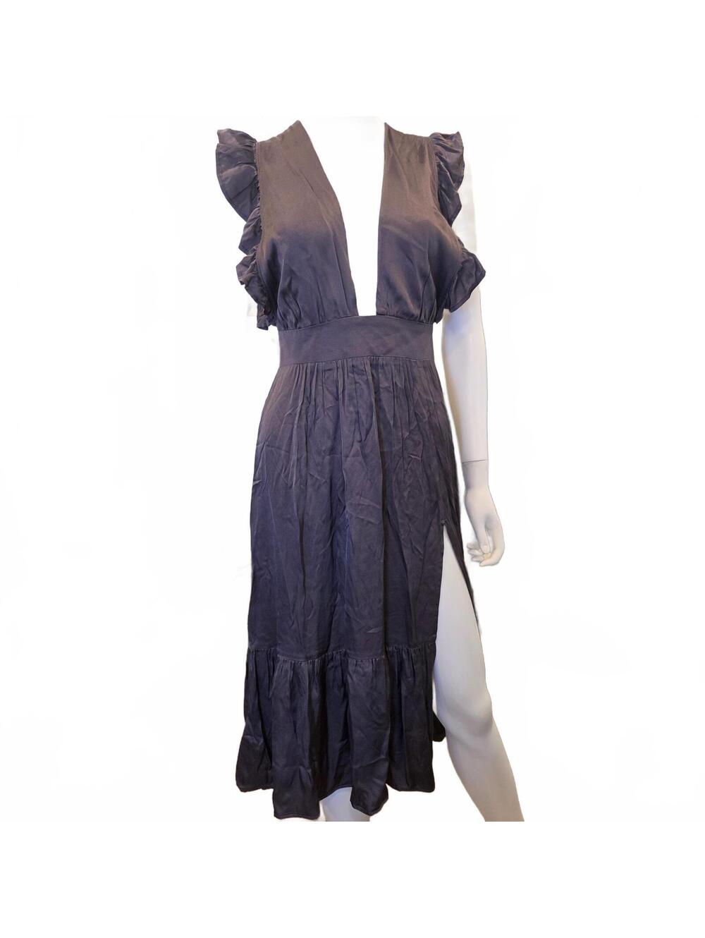Stillwater The Jessie Midi Dress Size Small Grey Brown